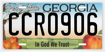 GA license plate CCR0906