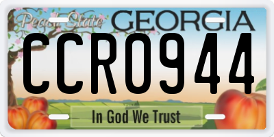 GA license plate CCR0944