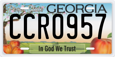 GA license plate CCR0957
