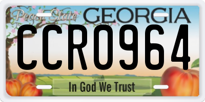GA license plate CCR0964