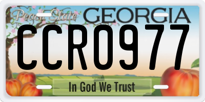 GA license plate CCR0977