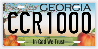 GA license plate CCR1000