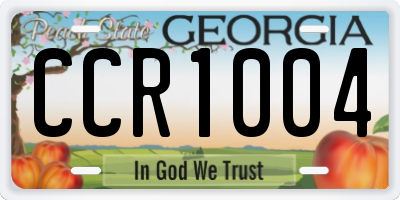 GA license plate CCR1004