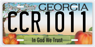 GA license plate CCR1011