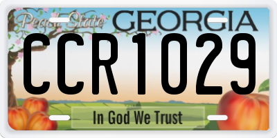 GA license plate CCR1029