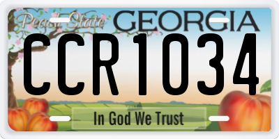 GA license plate CCR1034