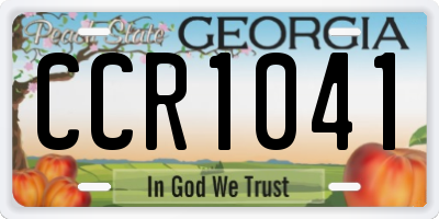 GA license plate CCR1041