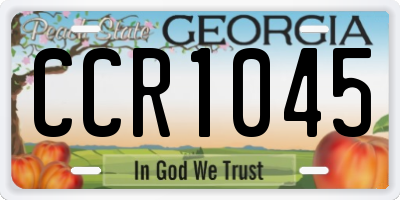 GA license plate CCR1045