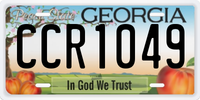 GA license plate CCR1049