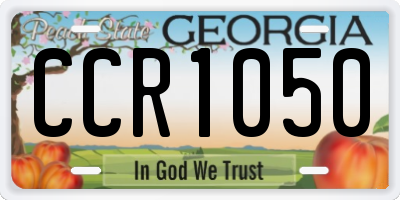 GA license plate CCR1050