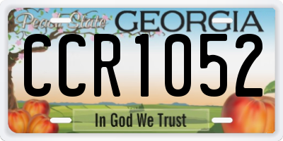 GA license plate CCR1052
