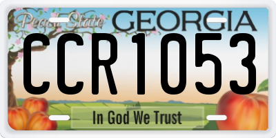GA license plate CCR1053
