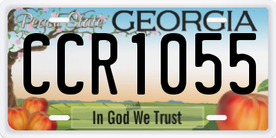 GA license plate CCR1055