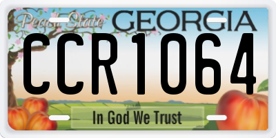 GA license plate CCR1064