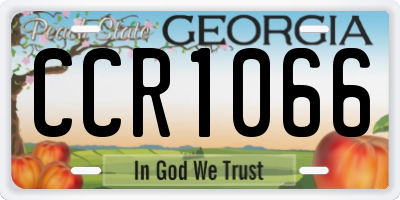 GA license plate CCR1066