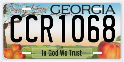 GA license plate CCR1068