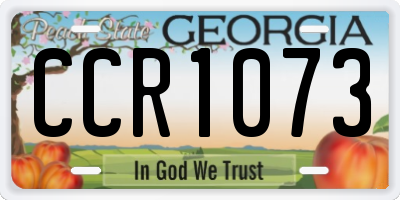GA license plate CCR1073