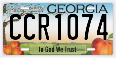 GA license plate CCR1074