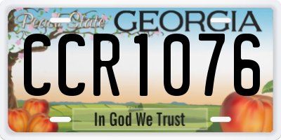 GA license plate CCR1076