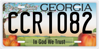 GA license plate CCR1082