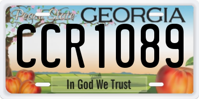 GA license plate CCR1089