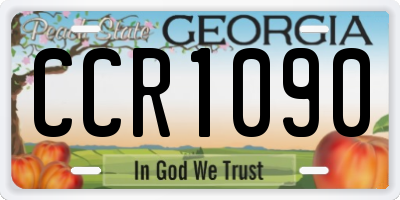 GA license plate CCR1090