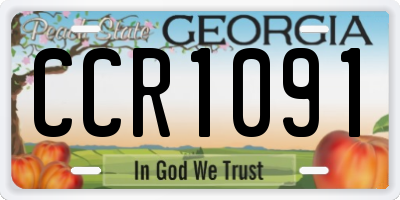 GA license plate CCR1091
