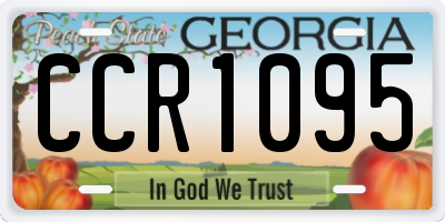 GA license plate CCR1095