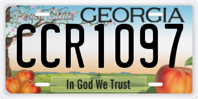 GA license plate CCR1097