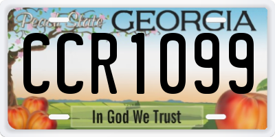 GA license plate CCR1099