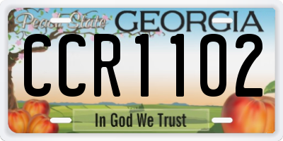GA license plate CCR1102