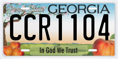 GA license plate CCR1104