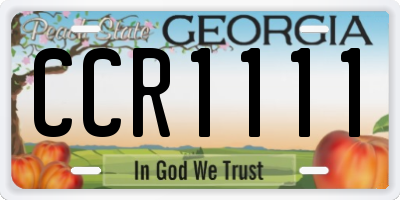 GA license plate CCR1111