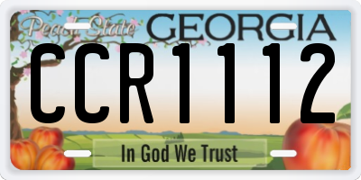 GA license plate CCR1112