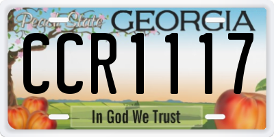 GA license plate CCR1117