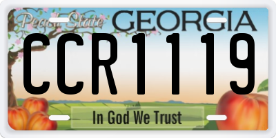 GA license plate CCR1119