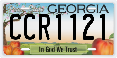 GA license plate CCR1121