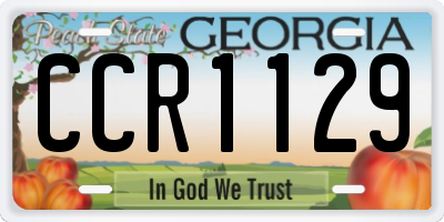 GA license plate CCR1129