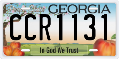 GA license plate CCR1131