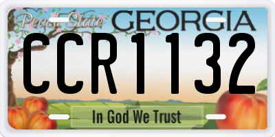 GA license plate CCR1132