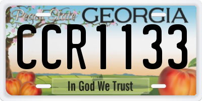GA license plate CCR1133