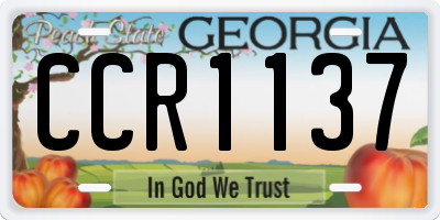 GA license plate CCR1137