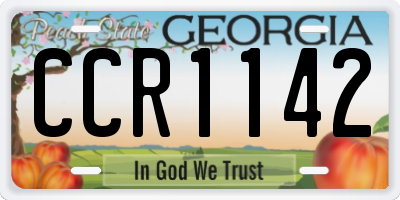 GA license plate CCR1142