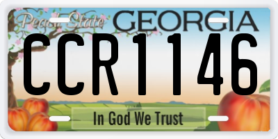 GA license plate CCR1146