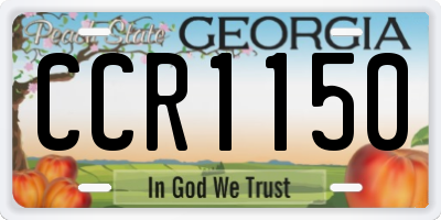 GA license plate CCR1150
