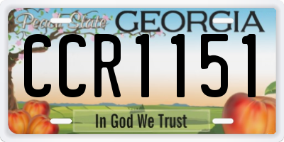 GA license plate CCR1151
