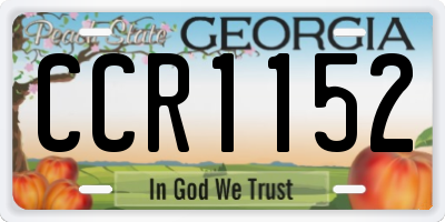 GA license plate CCR1152