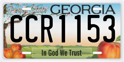 GA license plate CCR1153