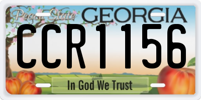 GA license plate CCR1156