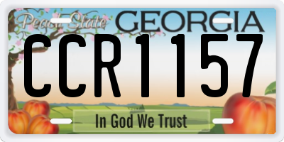 GA license plate CCR1157